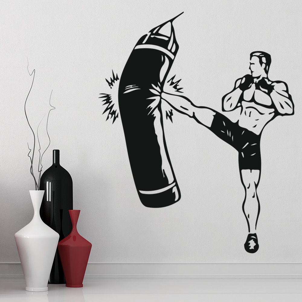 Kickboxer Fighting Boxing Sports Wall Sticker | Icon Wall Stickers